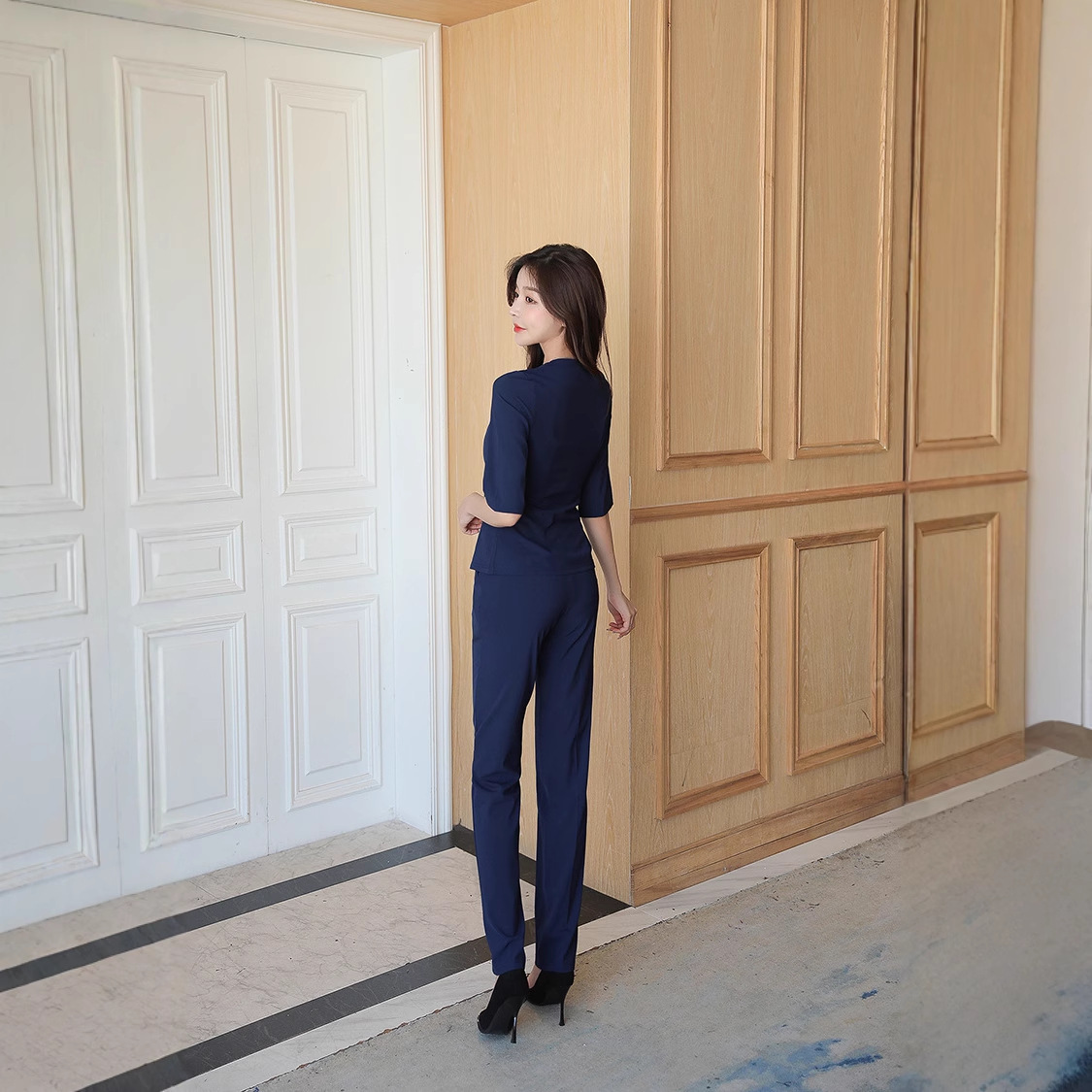 Foot Therapy Technician Work Clothes Female Foot Bath Work Clothes Bathing Places Beautician Foot Bath Shop Suit M230 Mid-Sleeve Trousers