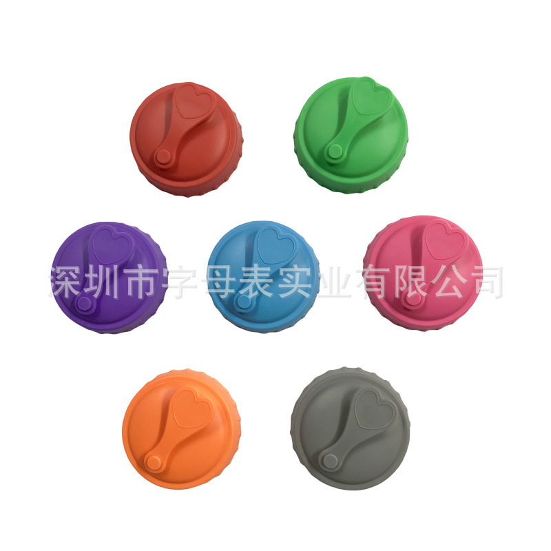 Cross-Border Hot Selling Silicone Soda Bottle Caps, Cola Caps, Reusable Leak-Proof Sealed Can Caps, Printable Logos