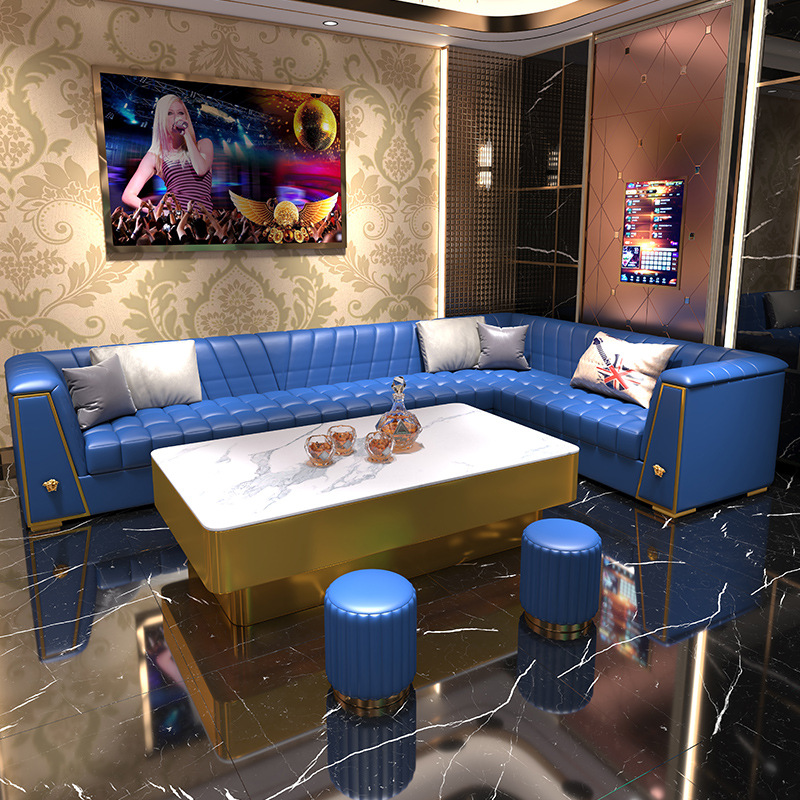 Factory Direct Sales Classy Nightclub Bar Party Box Corner Accessible Luxury Nightclub Coffee Table Ktv Sofa Combination