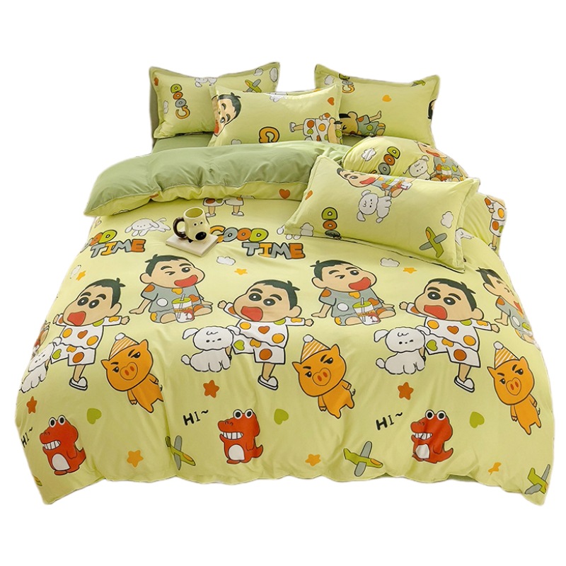Factory wholesale Aloe cotton four-piece bedding set student dormitory quilt sheet 4-piece one-piece delivery