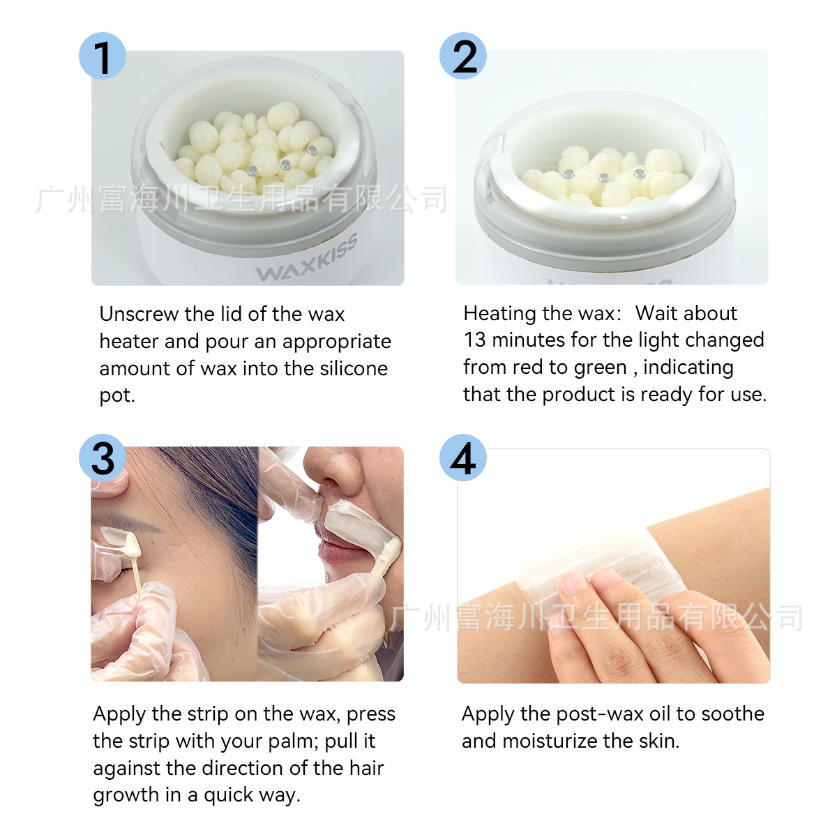 Mini Hair Removal Wax Melting Tool Set Suitable for Ear and Nostril Hair Removal Hot Wax Machine, Compact and Easy to Carry Waxkiss