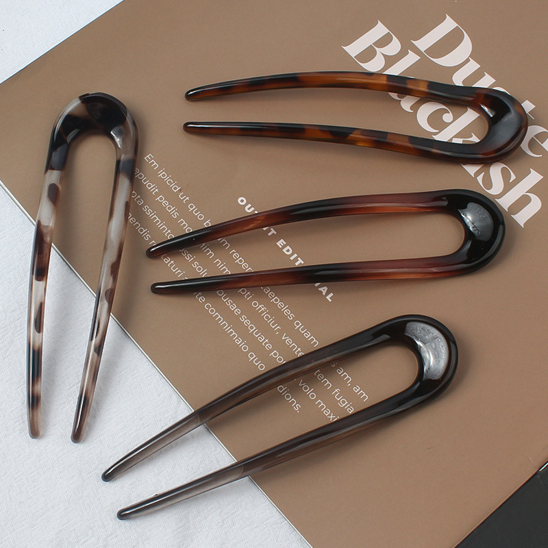 Ленивая расческа-артефакт с шариковым наконечником, U-образная двойная зажимная расческа, заколка для волос, зажим для волос из уксусной кислоты