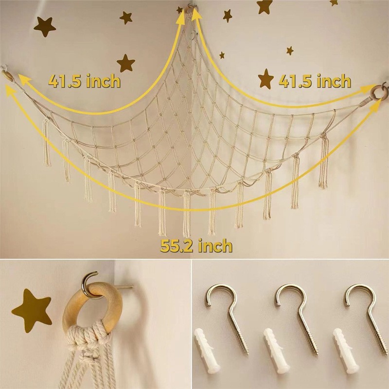 Toy Hammock Triangle Net Bag Cross-border Hot Mining Toy Hanging Storage Bag Plush Toy Storage Net Triangle Net