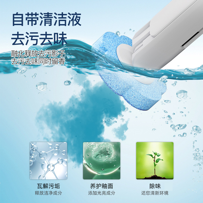 Disposable Toilet Brush Dissolving Replacement Head Toilet Cleaning Brush Set Without Dead Corners Decontamination Household Disposable Toilet Brush