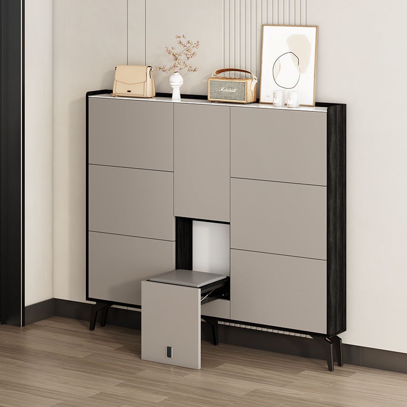 Современный большой шкаф для обуви, экономящий пространство, с сиденьем