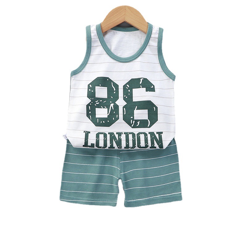Children's Vest suit Category A Summer Pure Cotton New Boys and Girls Thin Summer Clothes Baby Clothing Children's Clothing