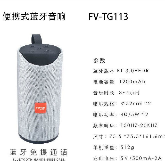 Cross-border ebay Amazon wishFV-TG113 hands-free call USB flash drive FM function portable Bluetooth audio