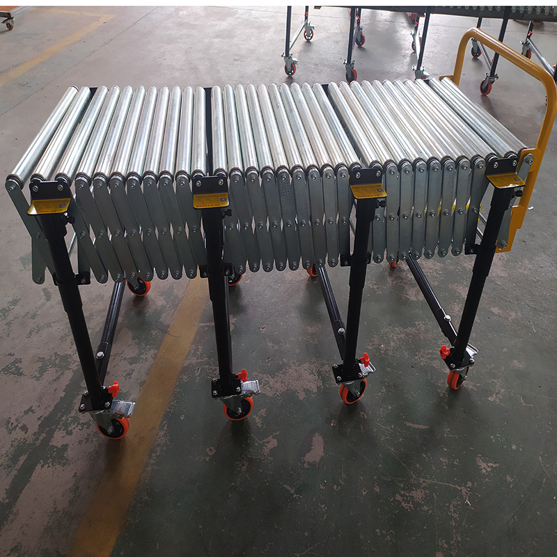 Power Roller Line Logistics Warehousing Loading and Unloading Artifact Multi-Ribbed Belt Power Roller Telescopic Line
