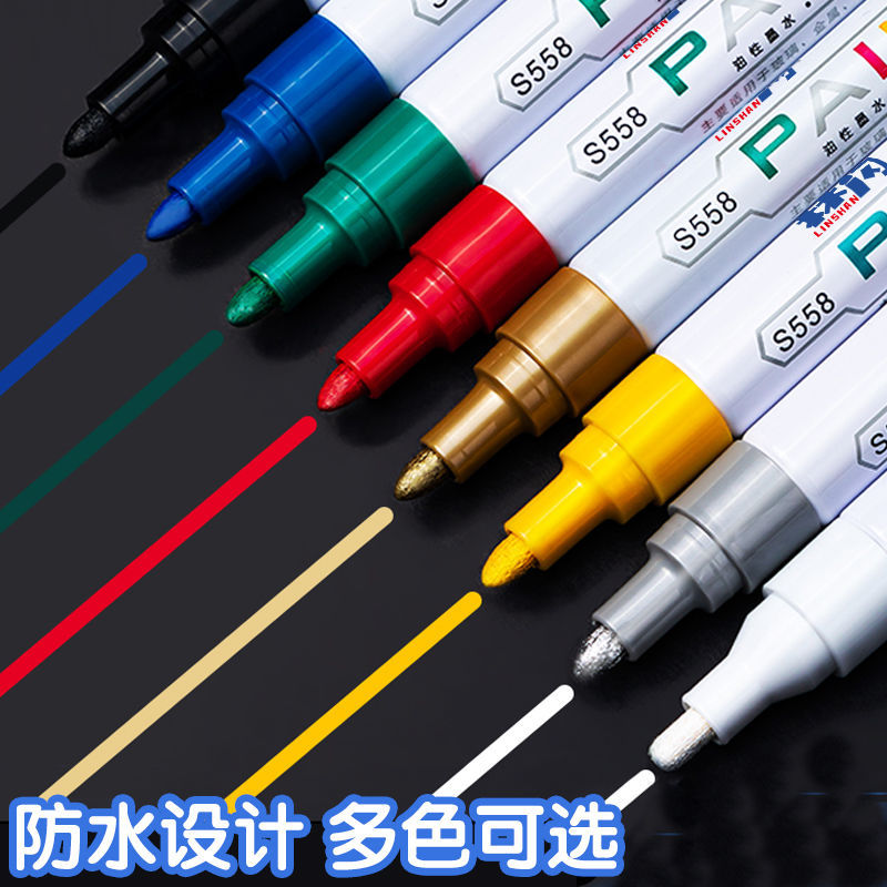 Golden Paint Pen Bold Model Paint Pen Metal Gold Plated Waterproof Sign Pen Inscription Gold Pen