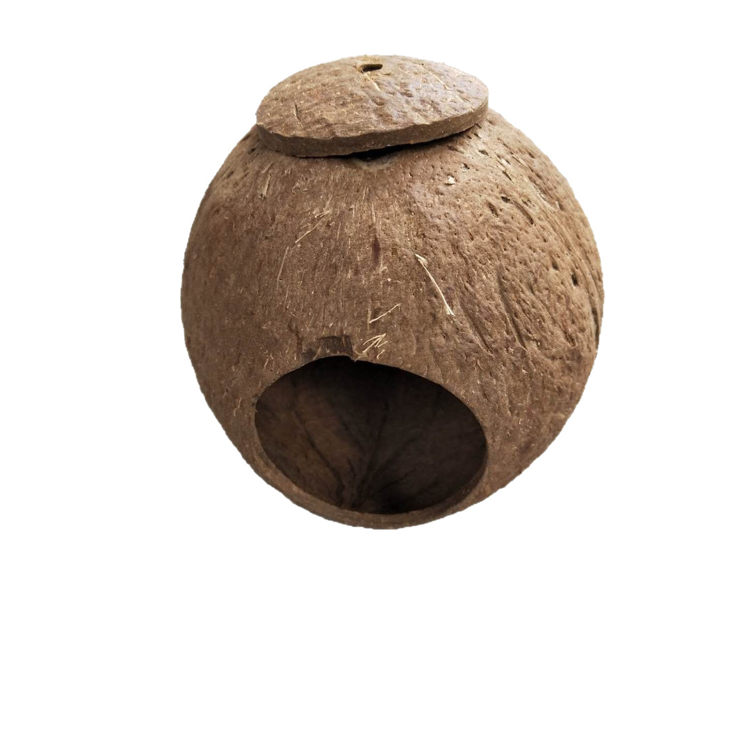 Natural Coconut Shell Small Bird Nest for Lovebirds, Hamsters, Budgies, Parrots Breeding Pet Supplies (No Shipping Included)