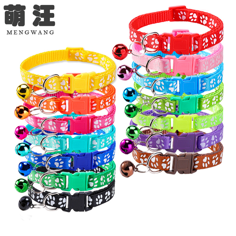 Ошейник с отпечатком лапы для собак и кошек, колокольчик, товары для домашних животных