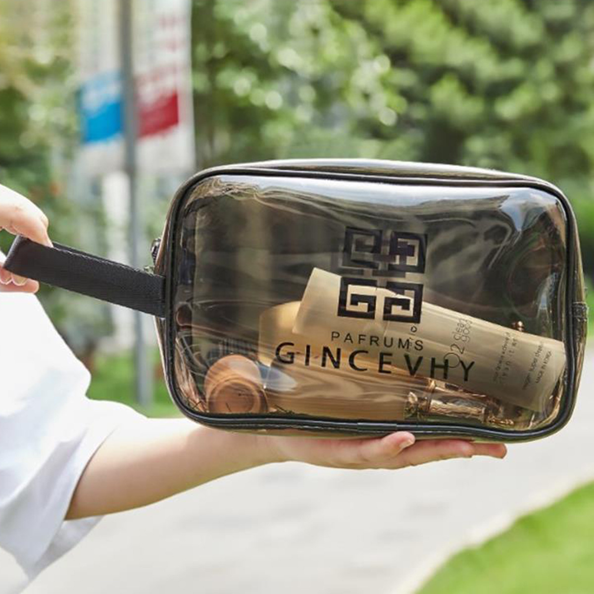 Pvc Transparent Cosmetic Bag Toiletry Bag Travel Satchel Cosmetics Bag Waterproof Large Capacity Satchel Cosmetic Bag Cosmetics Bag