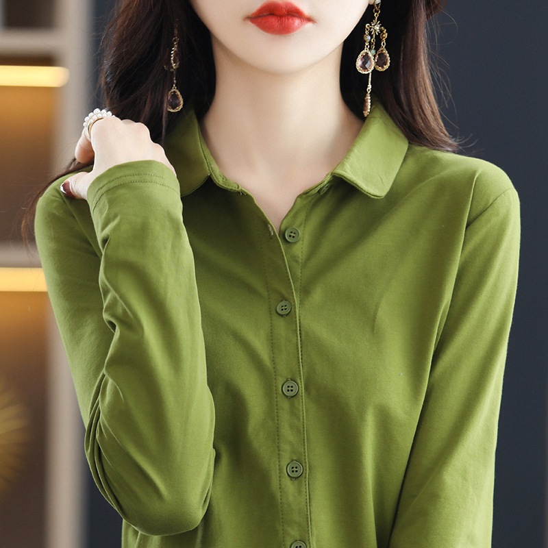 Хлопковая рубашка с длинным рукавом 2023 Весна и Осень Новая Западная стильная свободная рубашка модный женский элегантный корейский стиль топ