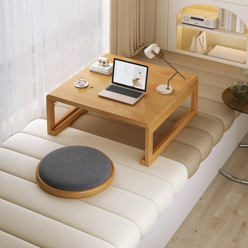 Simple Kang Table Solid Wood Tatami Bay Window Table Household Balcony Japanese Style Small Coffee Table Folding Bed Dining Table