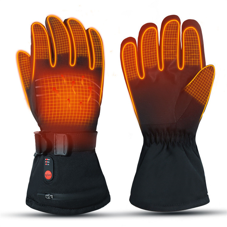 Cross-border 7.4V heating gloves outdoor skiing electric heating gloves five-finger touch screen warm cold heating gloves