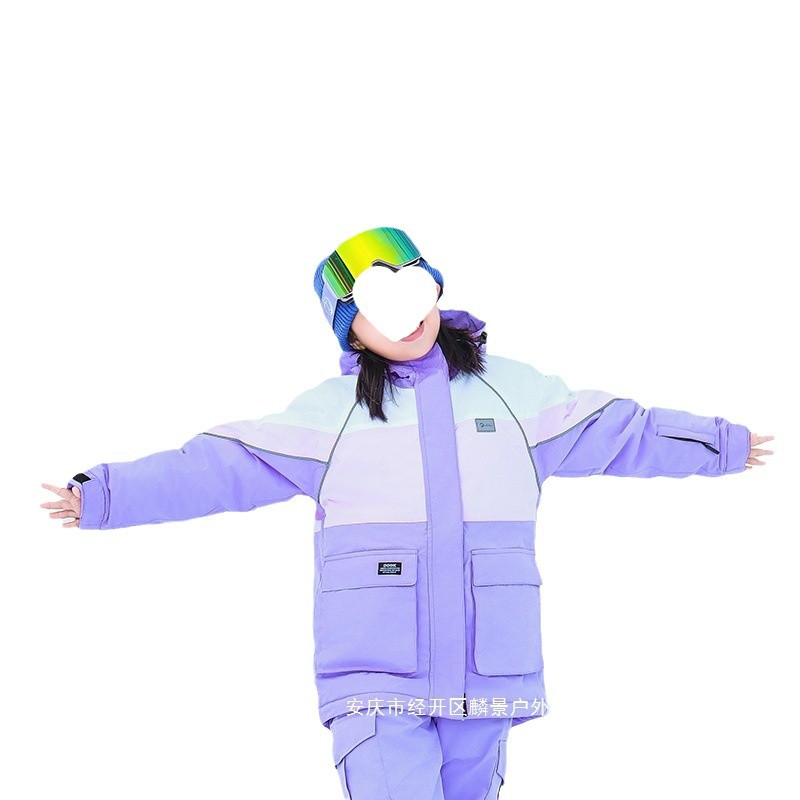 2024 Outdoor Children's Ski Wear Boys and Girls Tops Outdoor Equipment Ski Wear Thickened Warm Waterproof Windproof