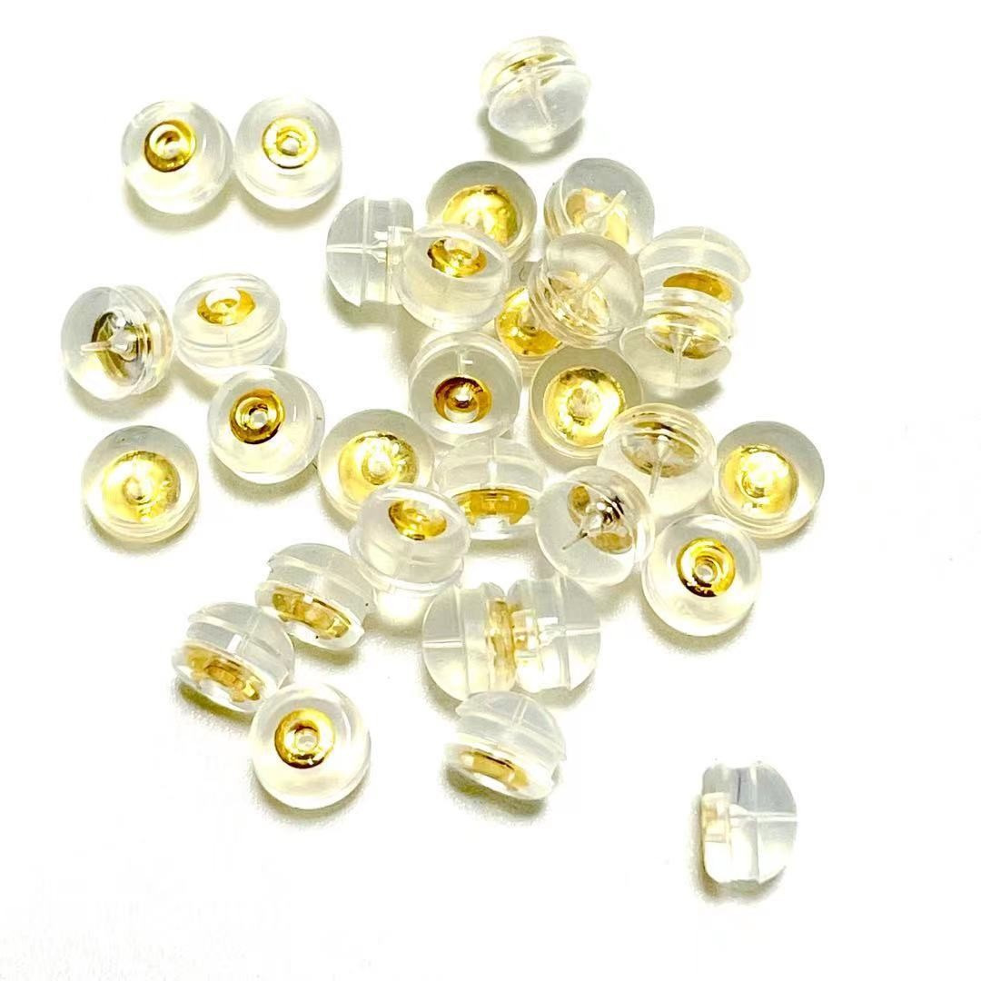 18K Gold Silicone Ear Plugs Au750 Color Gold Anti-Slip Fixed Round Ear Plugs Rose Gold White Gold Gold Wholesale