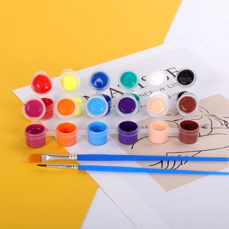12-color acrylic pigment strip children's Diy painting pigment environmentally friendly formaldehyde-free gypsum doll pigment wholesale suit