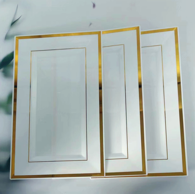 Disposable thickened plastic plate kitchen plate dish hotel fruit pastry dessert plate outdoor party barbecue