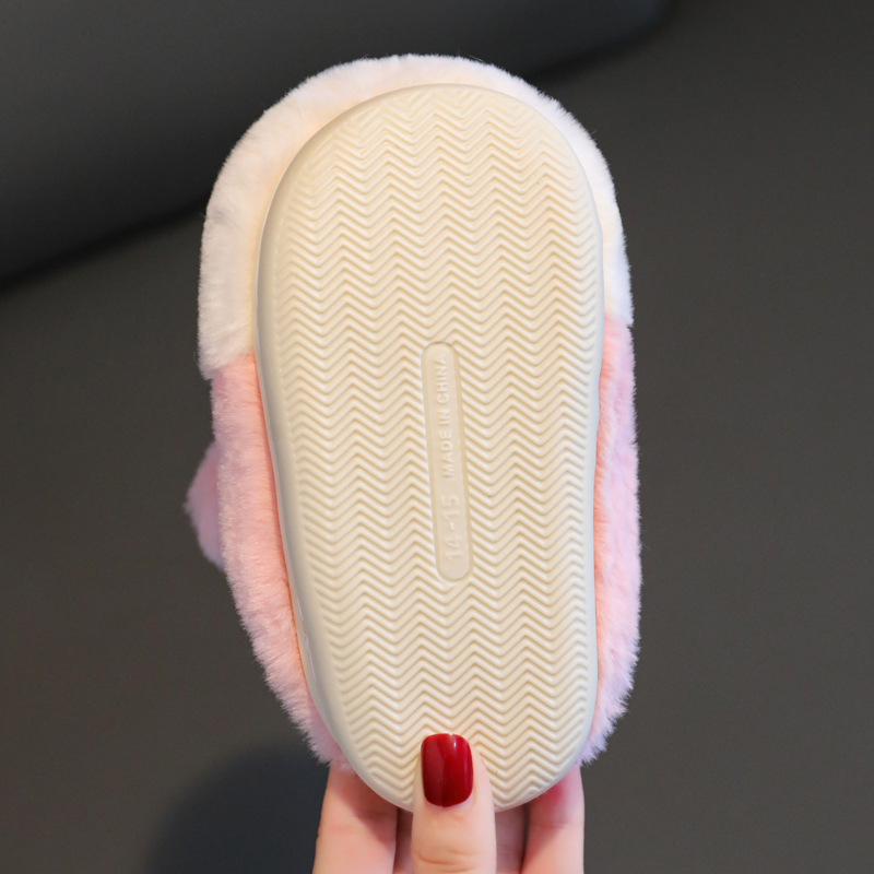 Children's cotton slippers winter girls boys baby warm non-slip baby cute baby indoor cotton shoes