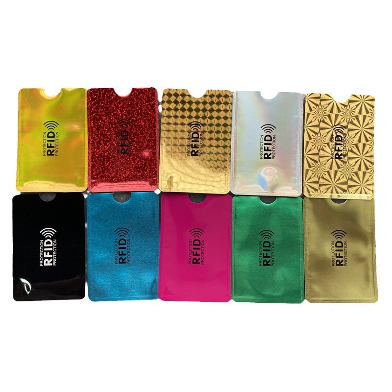 Spot wholesale RFID card case anti-scanning anti-degaussing anti-theft brush NFC bank ID card aluminum foil shielding card case