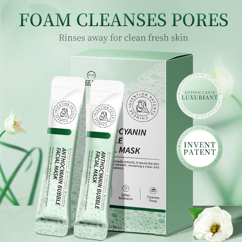 Маска с пузырьками Dr. Nalan на английском для удаления черных точек и акне, очищает поры и наносится на лицо