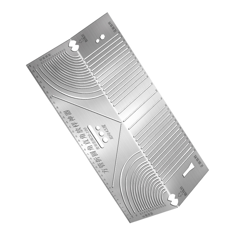 Square Tube Folding Ruler, Square Steel Folding 90-Degree Arc Angle Drawing Ruler, Square Tube Transforming into Right-Angle Arc Multifunctional Marking Tool