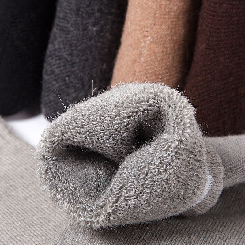 Winter woolen socks men's thickened stockings autumn and winter men's mid-calf warm towel socks long fleece-lined Terry socks