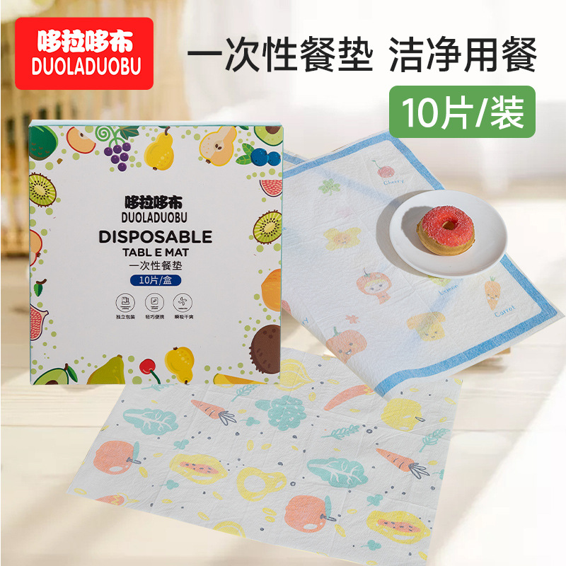 Одноразовая скатерть для детей Дораэмон, 10 штук в упаковке