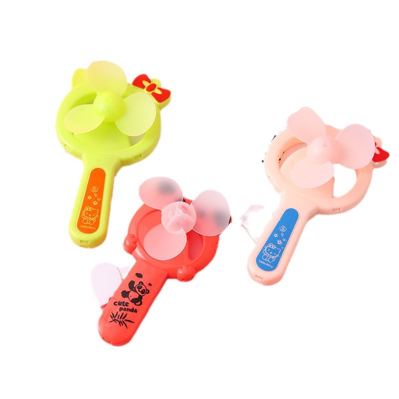 Cartoon hand-pressed fan summer hand-operated fan children's toy mini fan student hand-held fan push gift