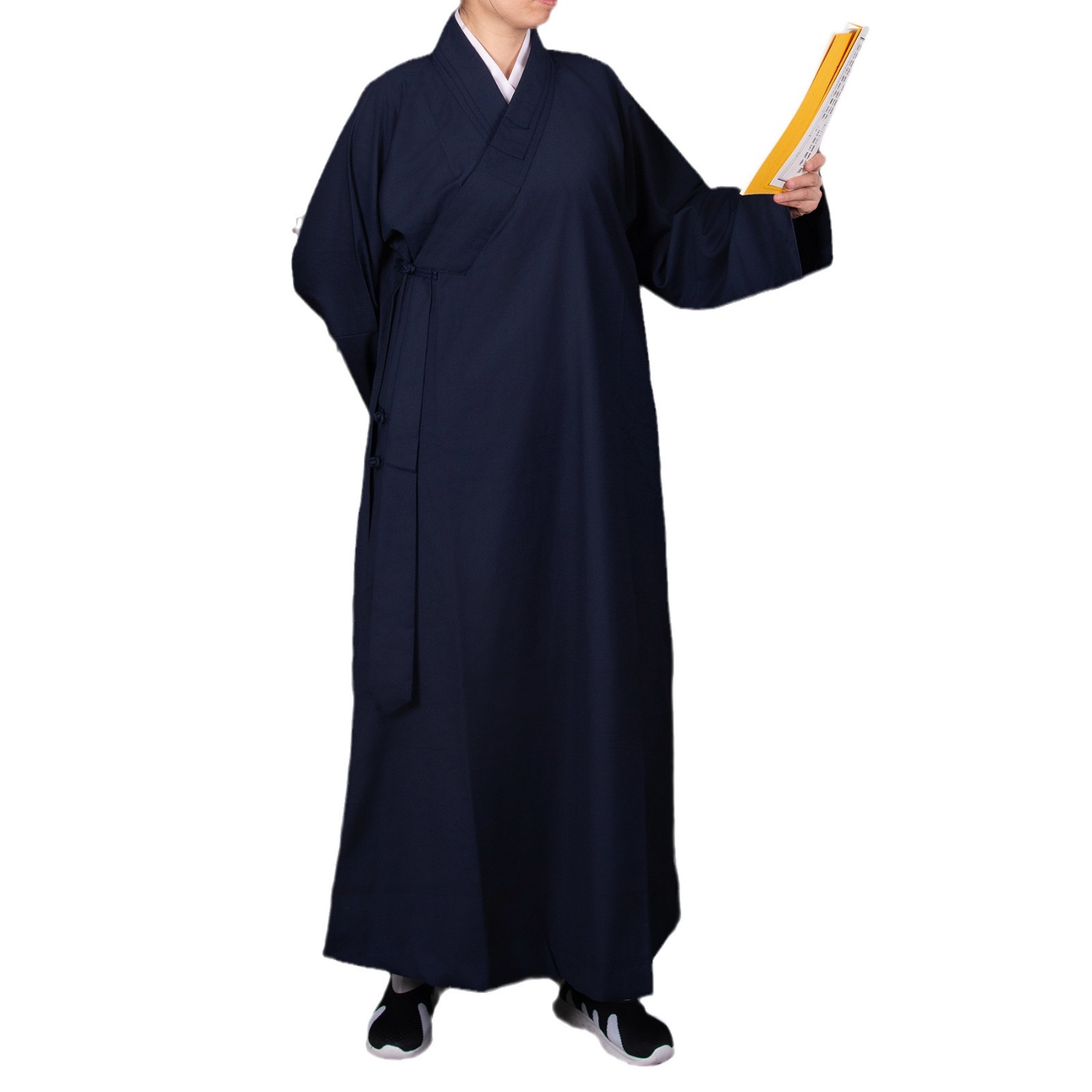 Factory supply Taoist robe serge gown gown oblique lapel gown Taoist robe men's Taoist robe women Taoist priest clothing