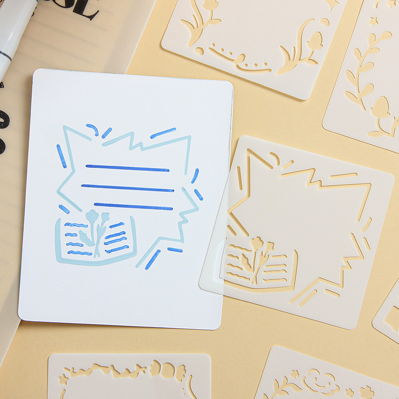 Zabc Flower Intention Cut Out Template Handwritten Newspaper Template Cross-Border Oil Pastel Template Painting Template Wholesale