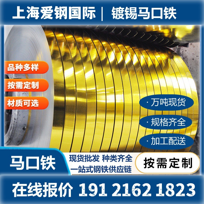 Source Manufacturers Supply Tinplate Spte Tin-Plated Coil Tin-Plated Iron Sheet Metal Slitting Stamping Electroplated Tin Steel Strip