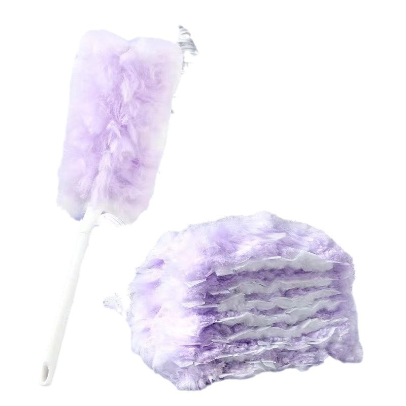 Electrostatic dust duster purple dust cleaning household telescopic rod dust cleaning ceiling gap cleaning artifact