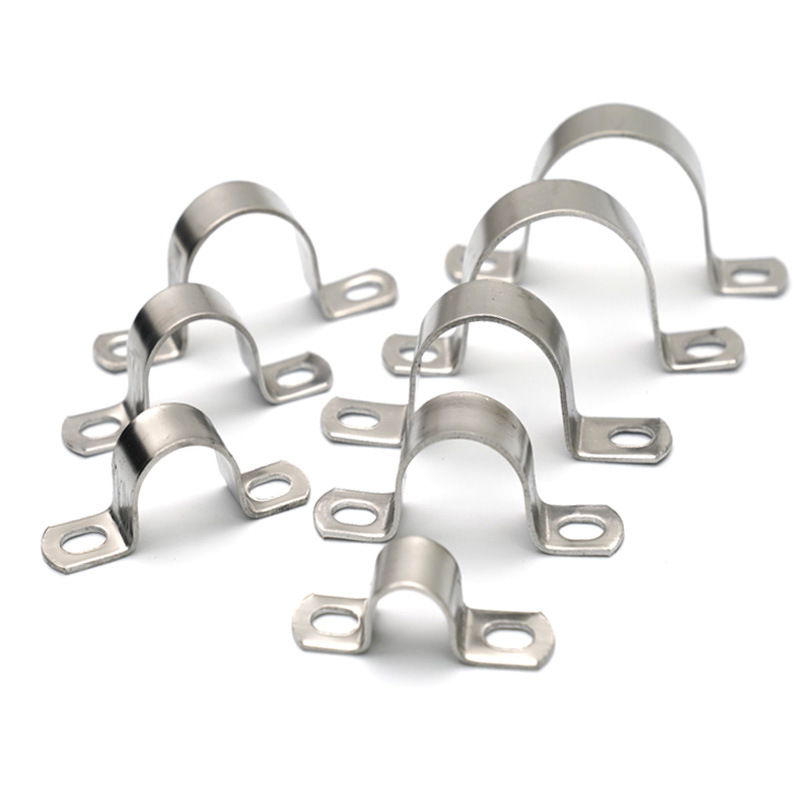 304 Stainless Steel Riding Pipe Clamp Thickeneded 2 mm Pipe Clamp Pipe Bracket Pipe Clamp Hoop Clamp U-Shaped Pipe Clamp
