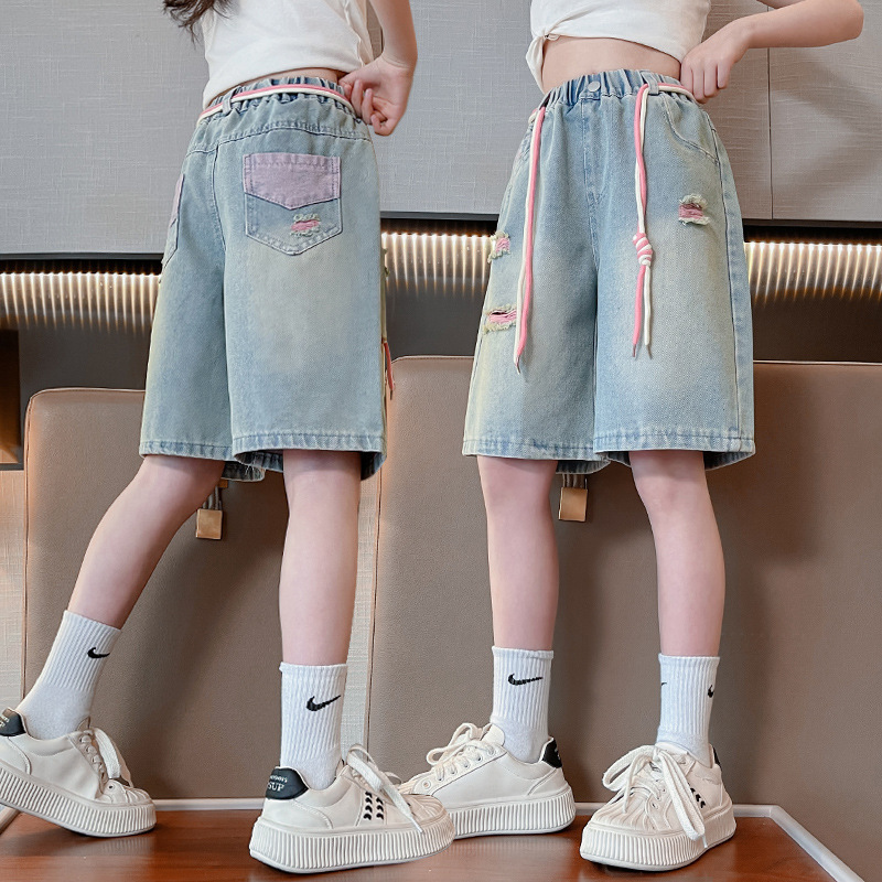 Girls' Shorts Summer Pants Thin Summer Pants Girls' 2025 New Denim Shorts Loose Shorts