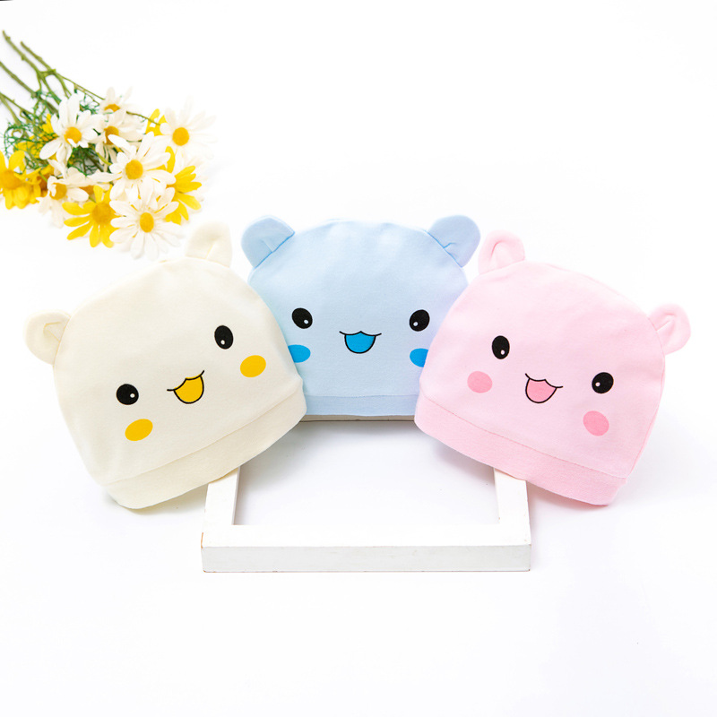 Тонкая шапка для новорожденных, весна и осень, хлопковая, для детей 0-3 месяца