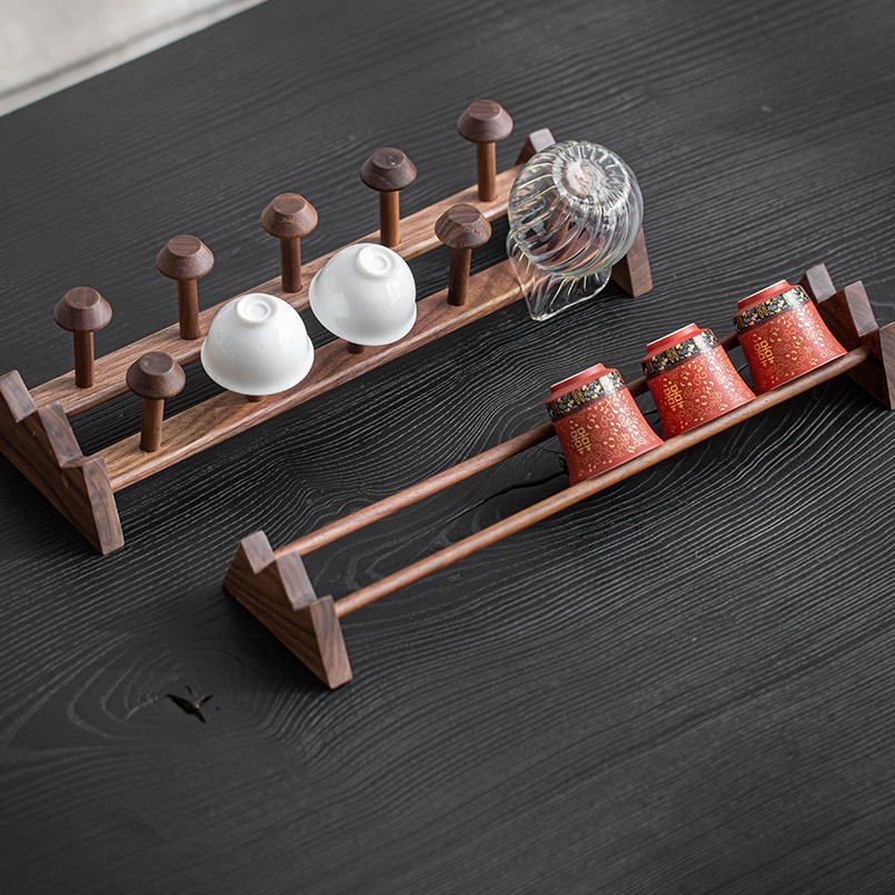 Держатель для чашек, подставка для чайных чашек, аксессуары для чайной церемонии, подставка для хранения из массива дерева