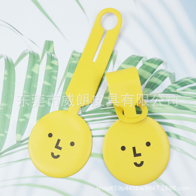 Multi-functional solid color leather boarding pass travel luggage accessories PVC luggage tag can be printed logo