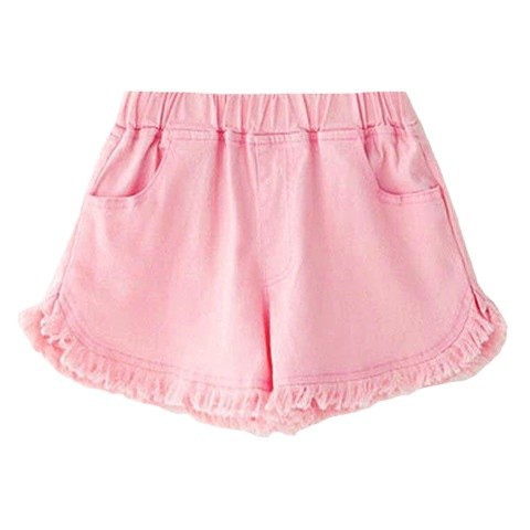 Girls' Denim Shorts Summer New Versatile Loose Fit for Toddlers and Older Children, Trendy Three-Quarter Length Shorts for Girls