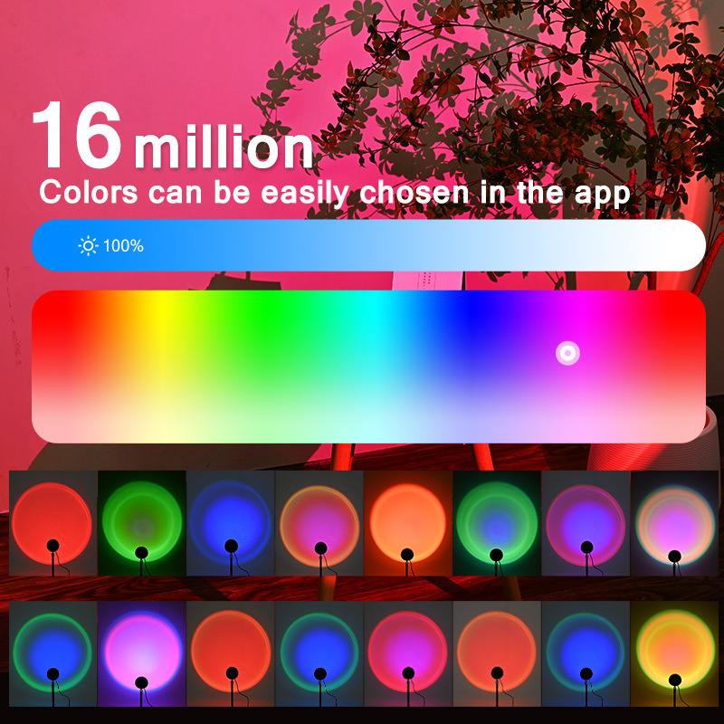 Sunset lamp sunset lamp atmosphere net red fill light sunset bedroom nightlight projection sunset lamp graffiti APP