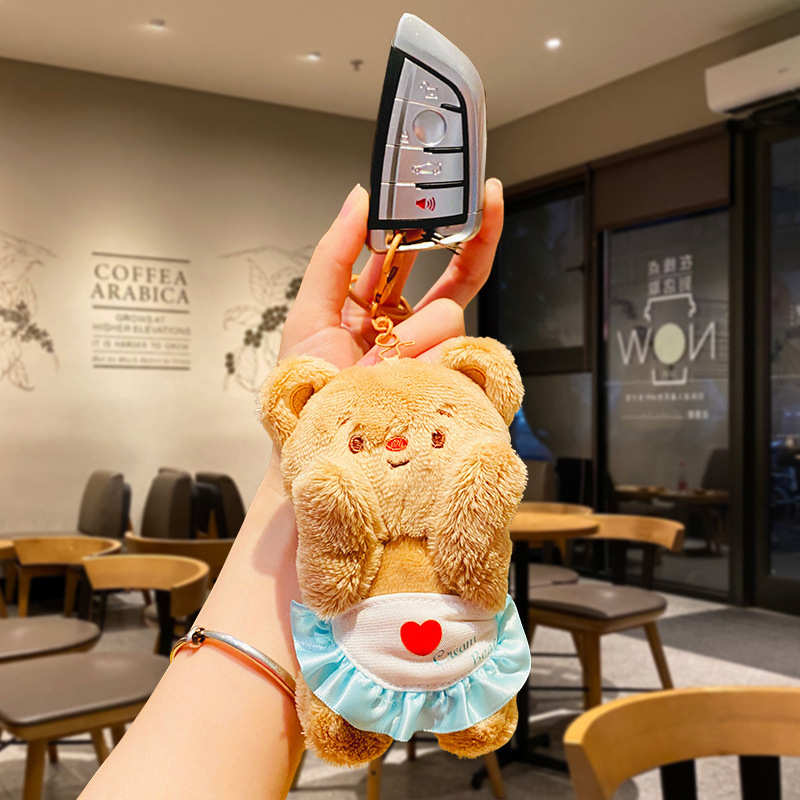Cartoon Butter Bear Plush Pendant Doll Cartoon Car Bag Keychain Pendant