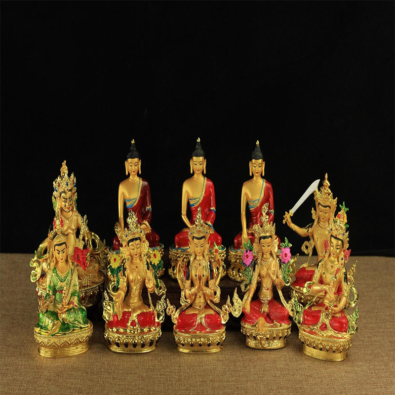 Статуи Будды Манжушри и Тары, 3 дюйма и 6 дюймов, из сплава с окраской
