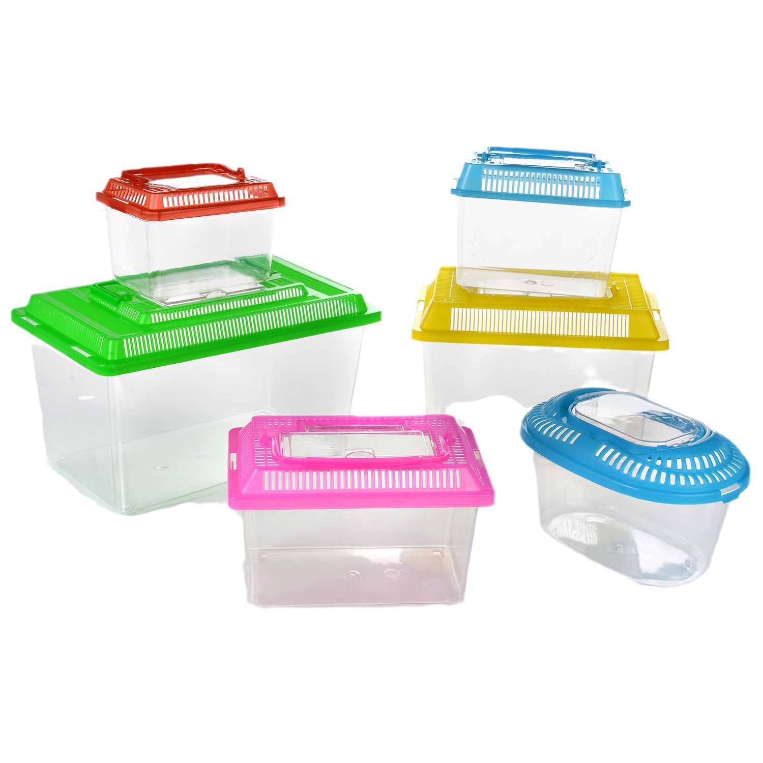 Large, medium and small portable plastic goldfish tank transparent turtle tank reptile pet feeding transport box manufacturers wholesale