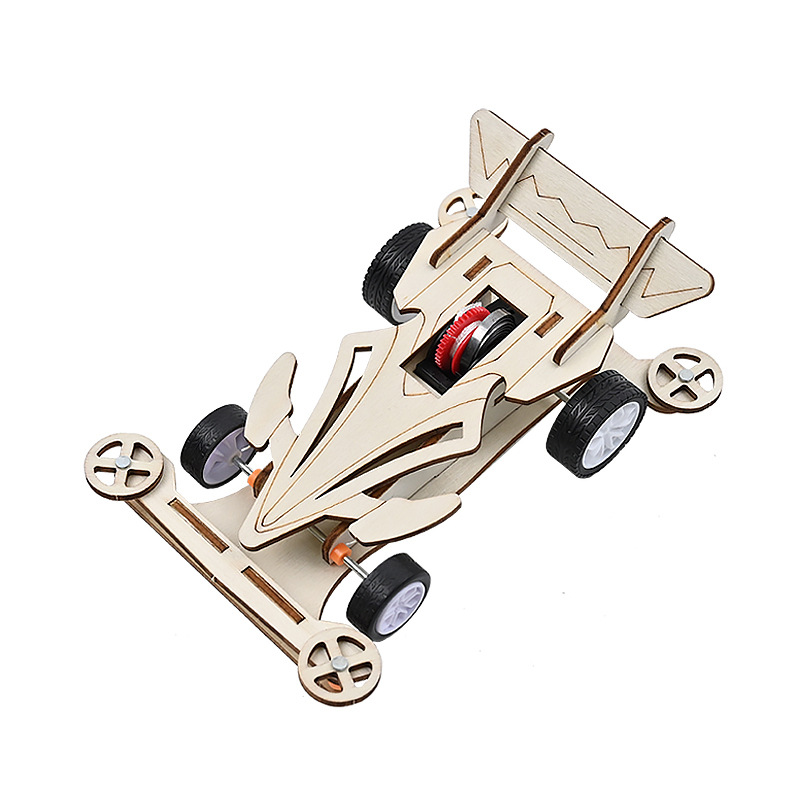 Pull-wire trolley back car STEM creator puzzle creative invention technology small production scientific experiment assembly teaching aids