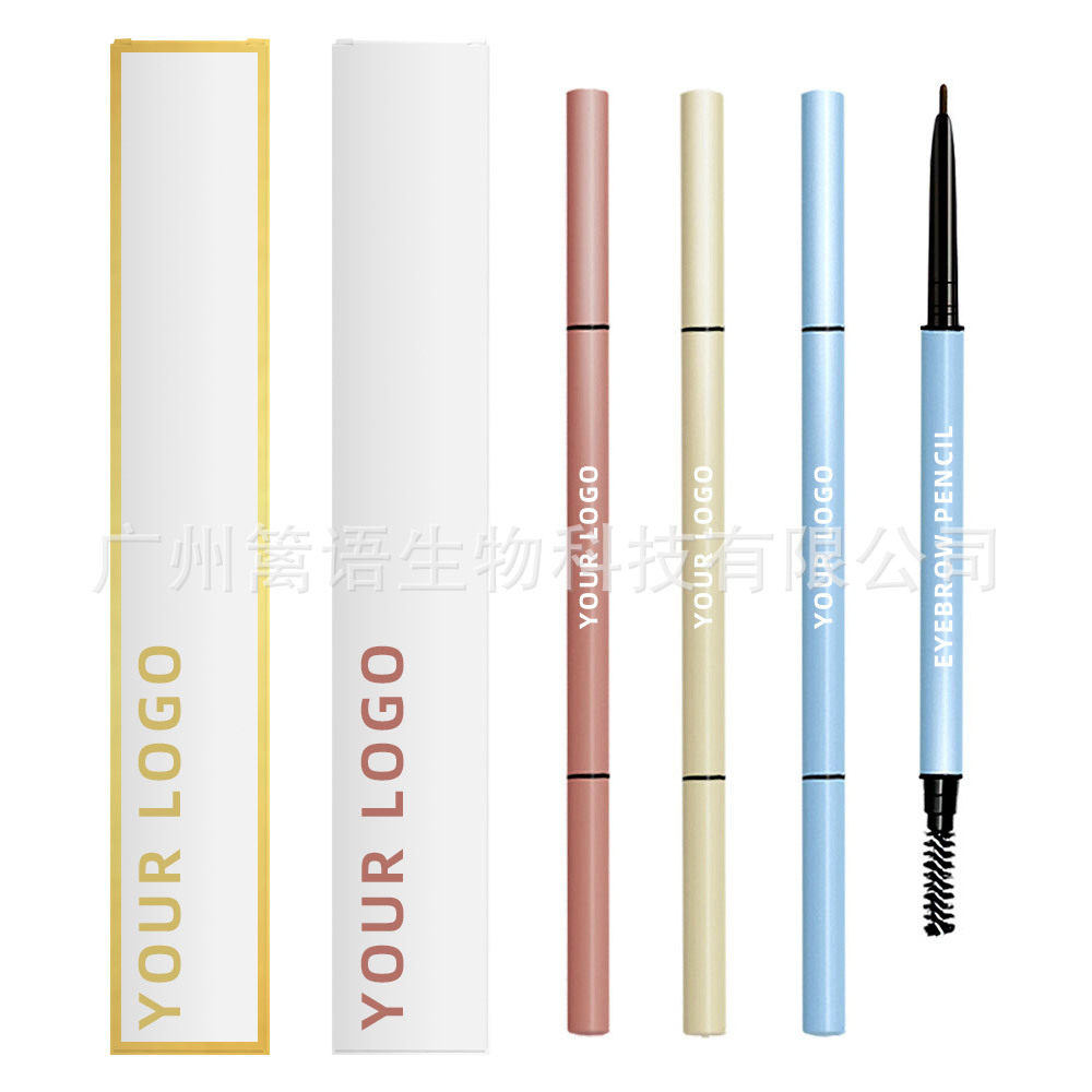 кросс-бордерный эксклюзив для нейтрального безлоготипного, ультратонкого круглого карандаша для бровей, 5 цветов, двусторонний, мелкосерийный опт