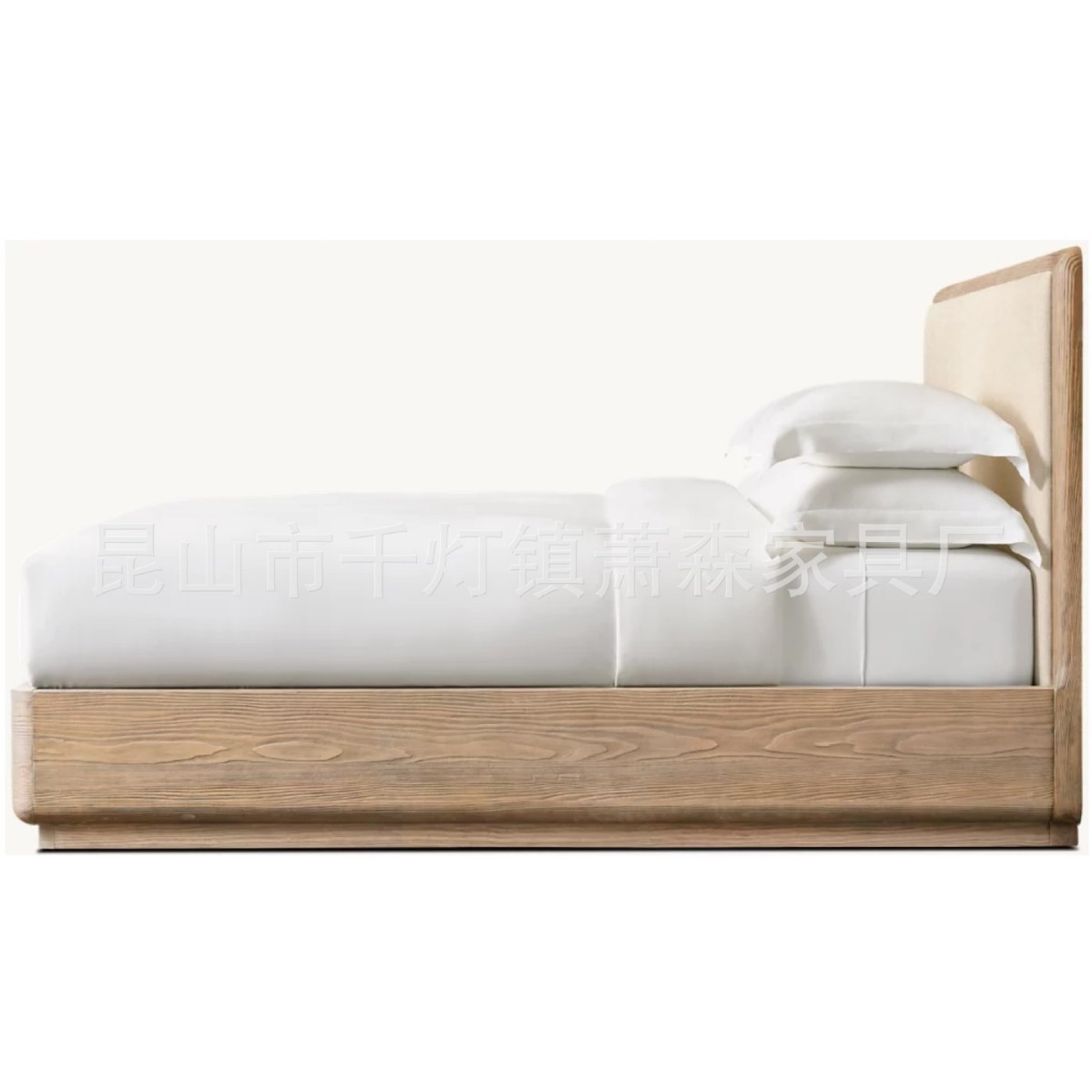 American-Style Solid Wood Bed, Vintage Double Bed for Master Bedroom, 1.8m French-Style Vintage, 1.5m Upholstered Home Rh Furniture Customization