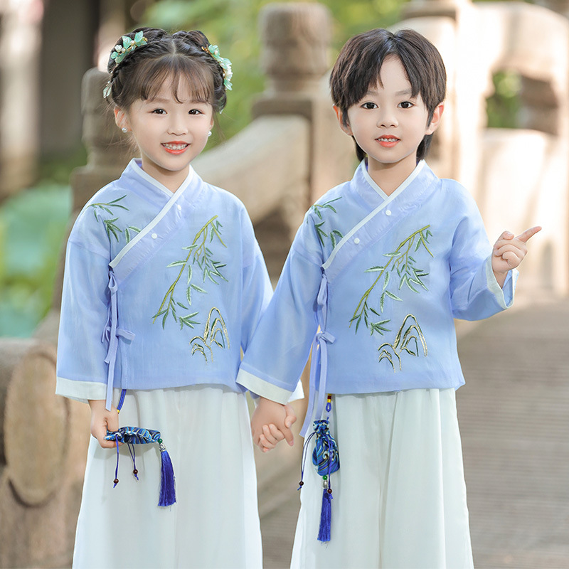 Children's Hanfu spring and autumn clothing boys and girls Chinese style ancient costume autumn performance ancient style Tang suit 61 performance costume suit