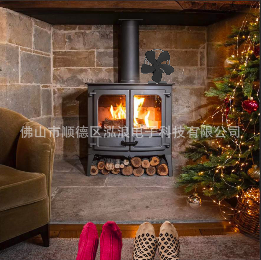Cross-border hot sale 60 degree swing heat fireplace fan mute large air volume heat cycle non-electric self-heating manufacturers