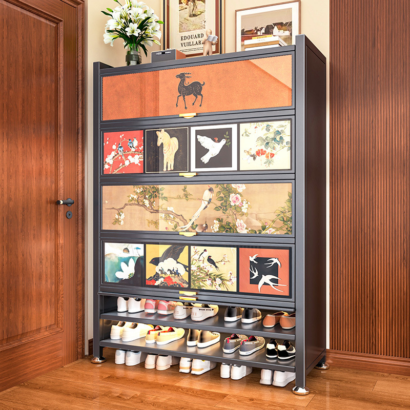 Шкаф для обуви в стиле середины века, настенный, с утолщенной полкой